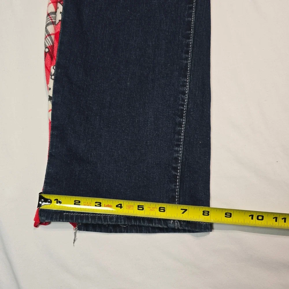 True Religion Rocco Custom Hello Kitty Flare Jeans Mens 32 Dark Wash Skinny Bell